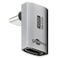 Goobay USB-C haakse adapter | boven/beneden (kort) | USB4 40 Gbps | PD 240W | 8K 60Hz | aluminium
