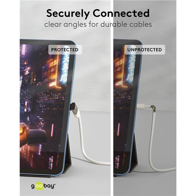 Goobay USB-C haakse adapter | boven/beneden (kort) | USB4 40 Gbps | PD 240W | 8K 60Hz | aluminium