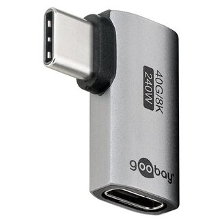 Goobay Goobay USB-C haakse adapter | links/rechts | USB4 40 Gbps | PD 240W | 8K 60Hz | aluminium