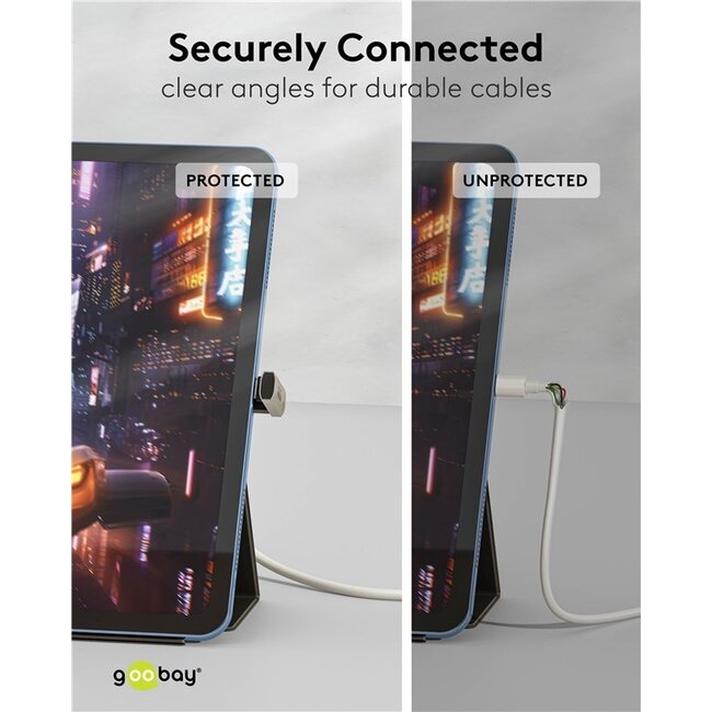 Goobay USB-C haakse adapter | haaks (U-bocht) | USB4 40 Gbps | PD 240W | 8K 60Hz | aluminium