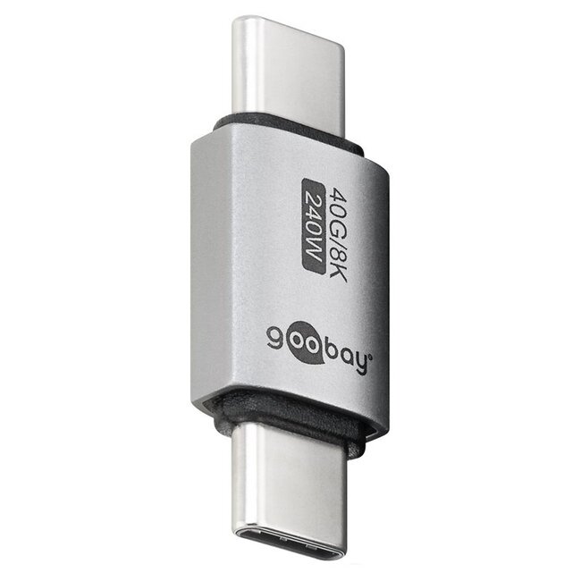 Goobay USB-C koppelstuk (m-m) | USB4 40 Gbps | PD 240W | 8K 60Hz | aluminium