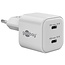 Goobay nano USB lader | 2x USB-C PD | GaN | 35W | wit