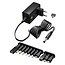 Goobay universele voedingsadapter | 3-12V | 7,2W | 11 pluggen | 1,8 meter