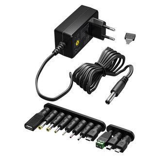 Goobay Goobay universele voedingsadapter | 3-12V | 12W | 11 pluggen | 1,8 meter