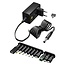 Goobay universele voedingsadapter | 3-12V | 12W | 11 pluggen | 1,8 meter