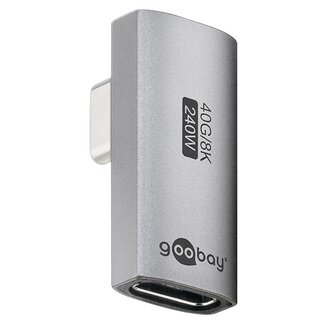 Goobay Goobay USB-C haakse adapter | links/rechts (gedraaid) | USB4 40 Gbps | PD 240W | 8K 60Hz | aluminium