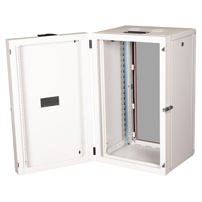 ROLINE 19-inch wandbehuizing Pro 20 U, 600x600 BxD tweedelig draaibaar grijs