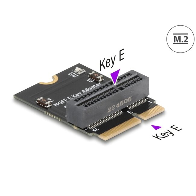 Delock Adapter M.2 Key E male to M.2 Key E slot 90° angled