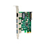 InLine® Combo kaart Gigabit netwerk en USB 3.2 Gen.1, 1x RJ45, 3x USB-A, PCIe x1