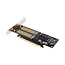 InLine® PCI Express kaart x16 naar 2x M.2, 1x mSATA