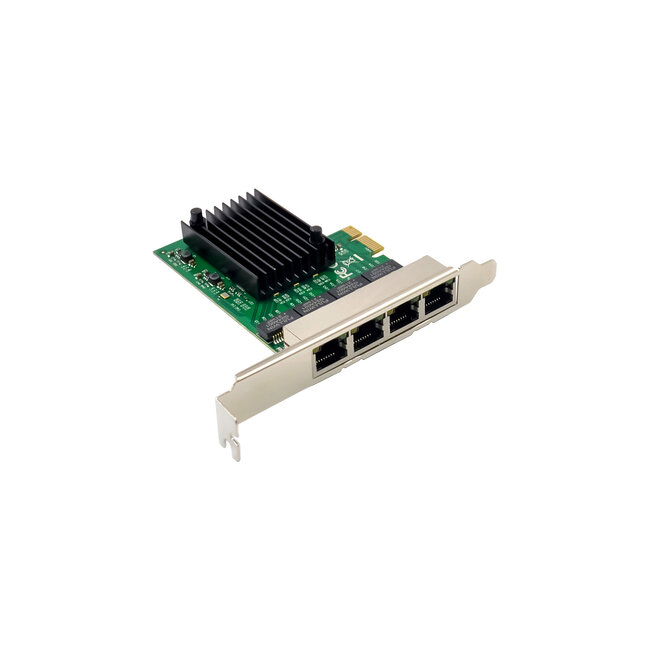 InLine® Quad Gigabit netwerkkaart, 4x RJ45 1 Gb/s, PCIe x1
