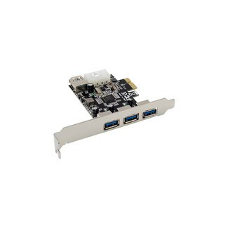 InLine® InLine® PCIe-kaart, 3x+1x USB 3.2 Gen.1, PCIe, Molex-compatibele 4-pins