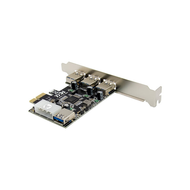InLine® PCIe-kaart, 3x+1x USB 3.2 Gen.1, PCIe, Molex-compatibele 4-pins