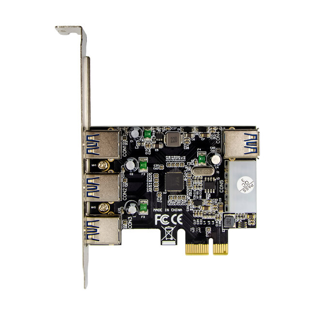 InLine® PCIe-kaart, 3x+1x USB 3.2 Gen.1, PCIe, Molex-compatibele 4-pins