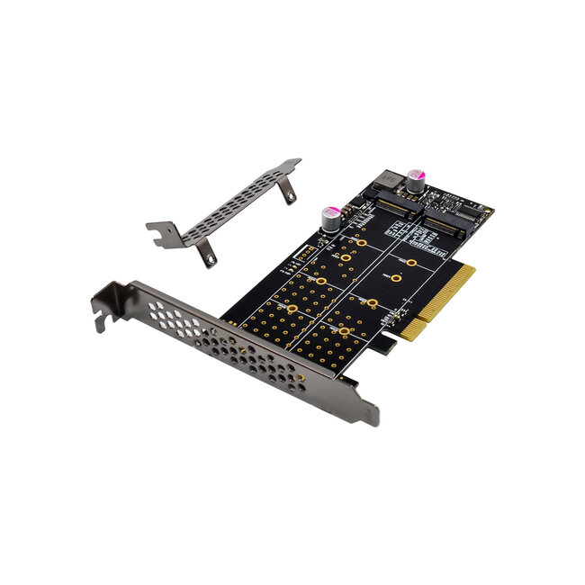 InLine® PCI Express kaart naar 2x interne NVMe M.2 Key M - Bifurcatie, PCIe x8