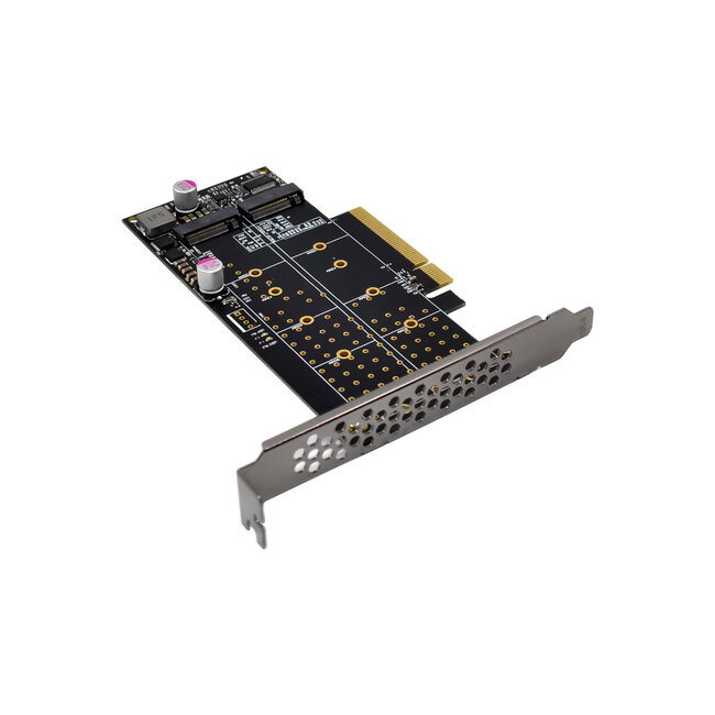 InLine® PCI Express kaart naar 2x interne NVMe M.2 Key M - Bifurcatie, PCIe x8