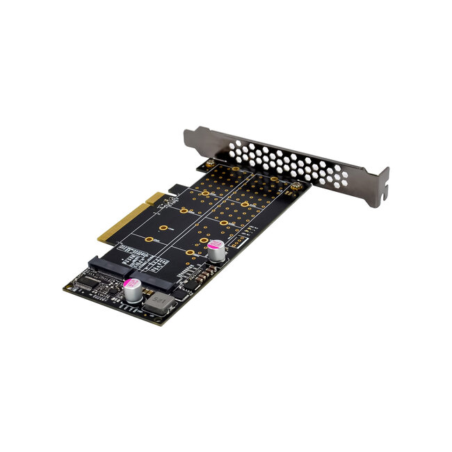InLine® PCI Express kaart naar 2x interne NVMe M.2 Key M - Bifurcatie, PCIe x8