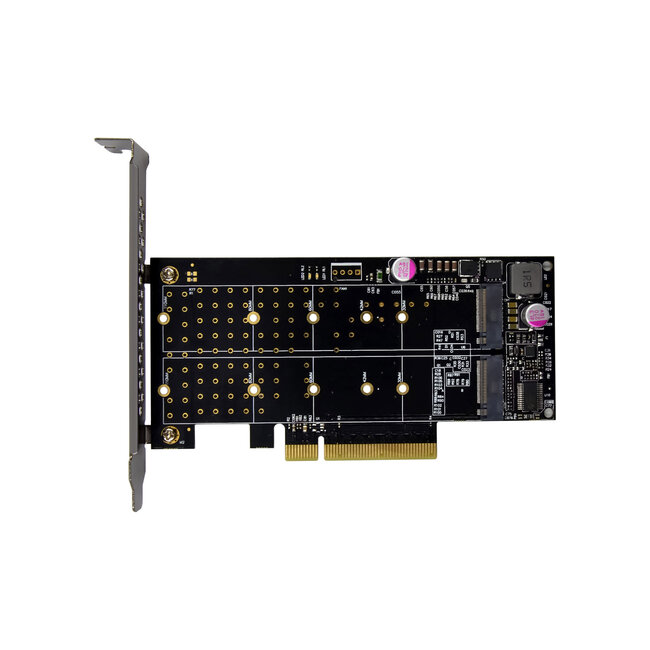 InLine® PCI Express kaart naar 2x interne NVMe M.2 Key M - Bifurcatie, PCIe x8