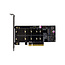 InLine® PCI Express kaart naar 2x interne NVMe M.2 Key M - Bifurcatie, PCIe x8