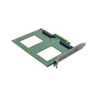 InLine® InLine® PCIe kaart naar 2x interne U.2 NVMe SFF-8639 - Bifurcatie, PCIe x8