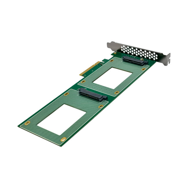 InLine® PCIe kaart naar 2x interne U.2 NVMe SFF-8639 - Bifurcatie, PCIe x8, smal