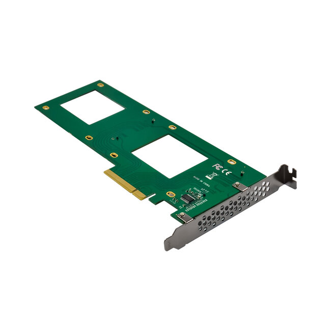 InLine® PCIe kaart naar 2x interne U.2 NVMe SFF-8639 - Bifurcatie, PCIe x8, smal