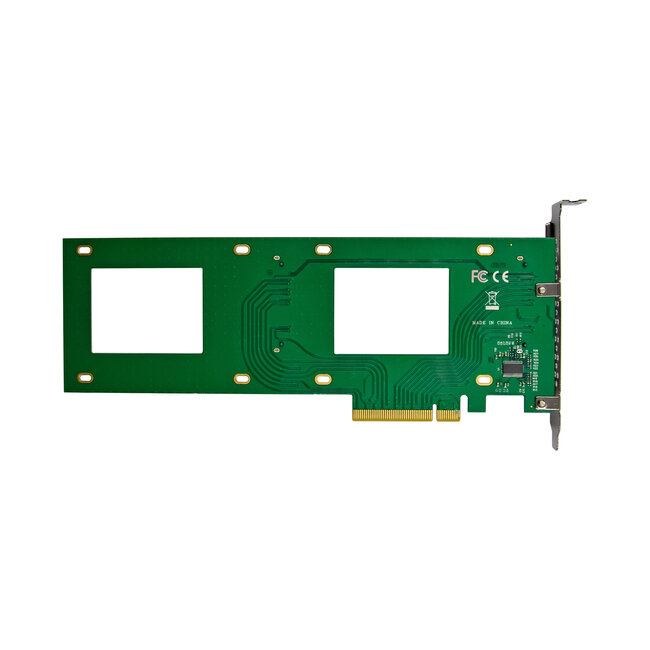 InLine® PCIe kaart naar 2x interne U.2 NVMe SFF-8639 - Bifurcatie, PCIe x8, smal