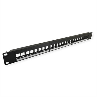 Value VALUE 19"-Keystone-Modulträger, 24 Ports, 1HE, 3-teilig, ungeschirmt, schwarz