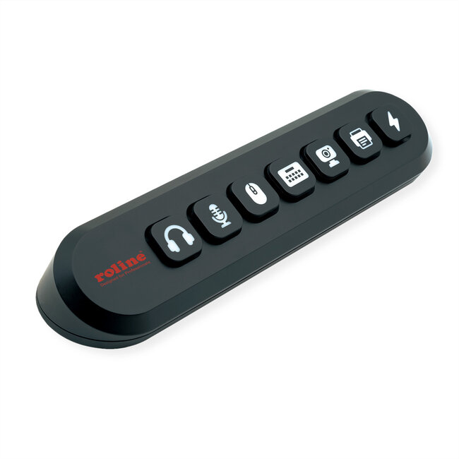 ROLINE USB 3.2 Gen 1 Hub, 7fach, austauschbare Tasten, Typ-A-Anschlusskabel