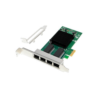 InLine® InLine® Quad Gigabit netwerkkaart, 4x RJ45 1 Gb/s, PCIe x1