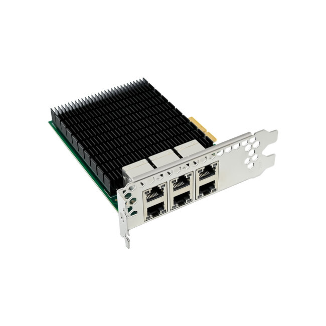InLine® 6-poorts Gigabit netwerkkaart, 6x RJ45 1 Gb/s, PCIe x4
