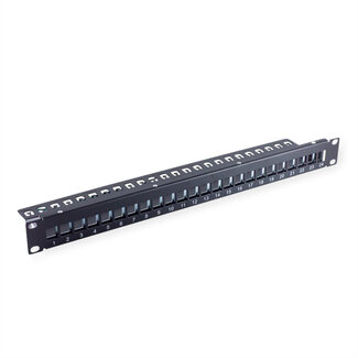 Value VALUE 19"-Keystone-Modulträger, 24 Ports, 1HE, geschirmt, schwarz