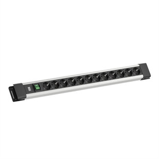 Bachmann BACHMANN CONNECTUS 12xCEE7/3, 1xSchalter 2,0m CEE7/7 Grau