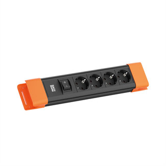 Bachmann BACHMANN CONNECTUS 4xCEE7/3, 1xSchalter 2,0m CEE7/7 Schwarz/Orange