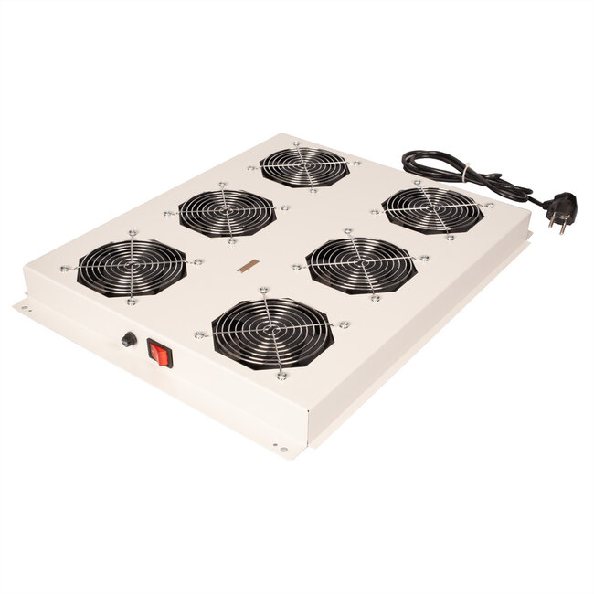 ROLINE 19-Zoll Dachlüftereinheit 6 Lüfter, ON/OFF  für Serverschrank grau