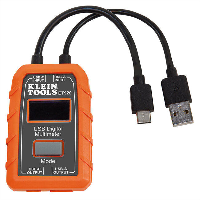 KLEIN TOOLS ET920 USB digitaal meetapparaat en tester, voor USB-A en USB-C