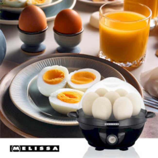 Eierkoker 7 eieren met transparante knop 360W Zwart