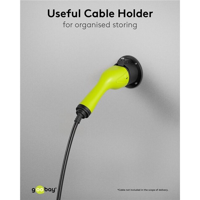 Goobay wandbeugel voor EV Type 2 oplaadconnector | recht