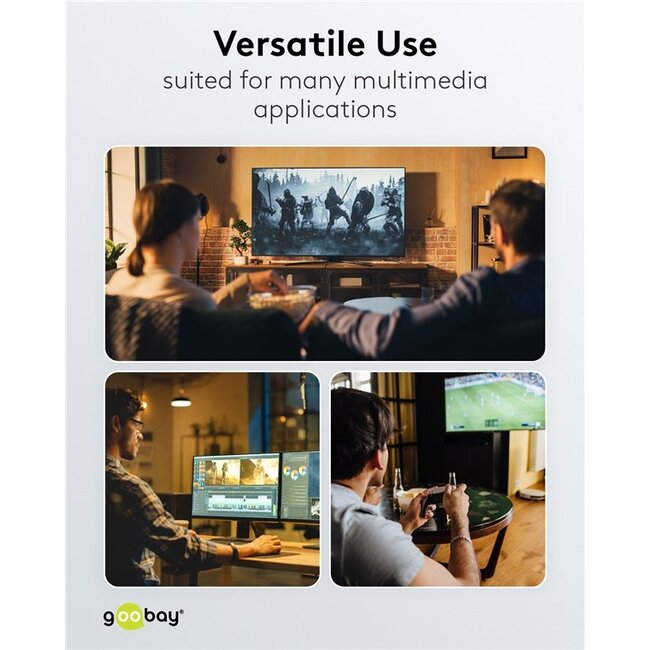 Goobay Plus DisplayPort kabel | DP2.1a (16K 60Hz) | UHBR20 (80Gbit/s) | 3 meter