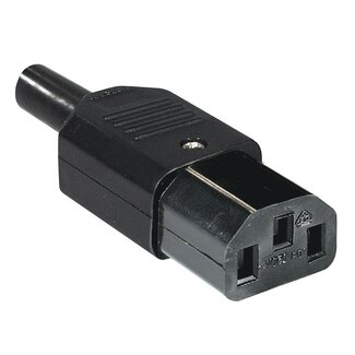 MaxTrack C13 stroomstekker | recht | zwart