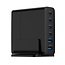 6-poorts 75W GaN USB snellader, zwart