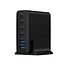 6-poorts 75W GaN USB snellader, zwart