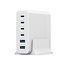 6-poorts 75W GaN USB snellader, zwart