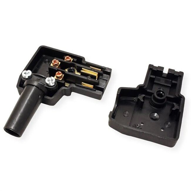 Bachmann C13 stroomstekker | haaks (naar links) | zwart