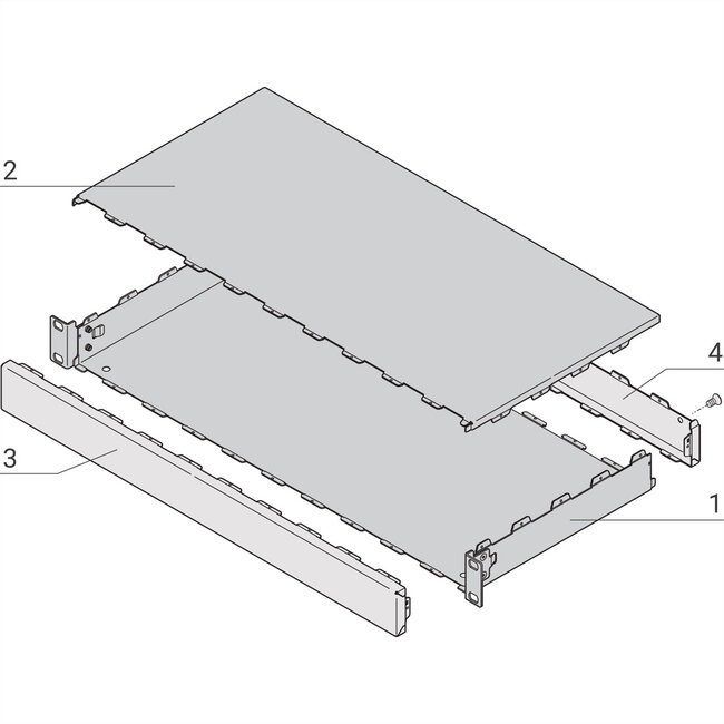 SCHROFF Interscale 19" Rack Mount Chassis, niet geperforeerd, 1 HE, 84 PK, 221 mm