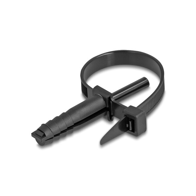 Delock Cable tie with dowel L 150 x W 7.0 mm black 100 pieces