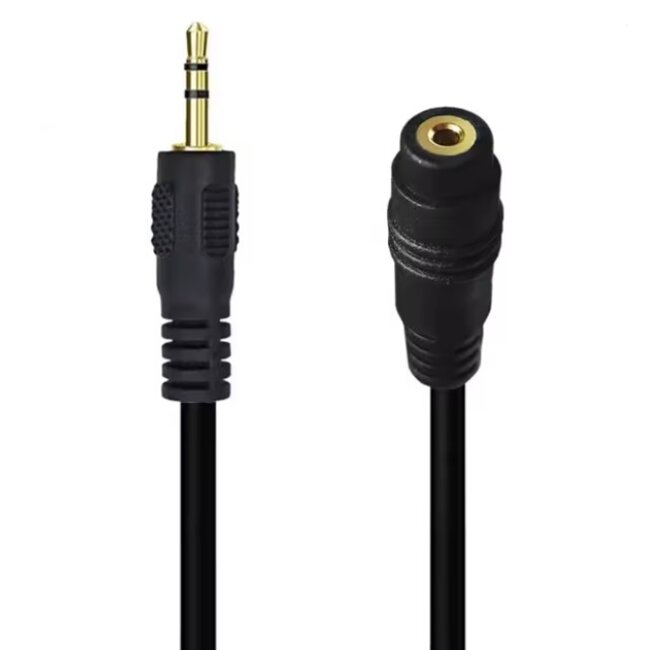 2,5mm Jack verlengkabel | stereo | verguld | 0,20 meter