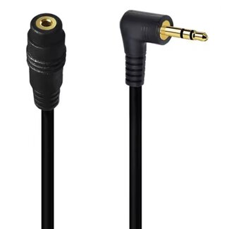 Universal 2,5mm Jack verlengkabel | haaks-recht | stereo | verguld | 1,8 meter