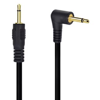 Universal 2,5mm Jack kabel | haaks-recht | mono | verguld | 0,30 meter