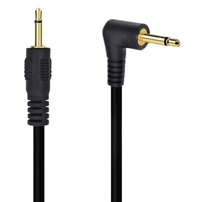 2,5mm Jack kabel | haaks-recht | mono | verguld | 1,8 meter